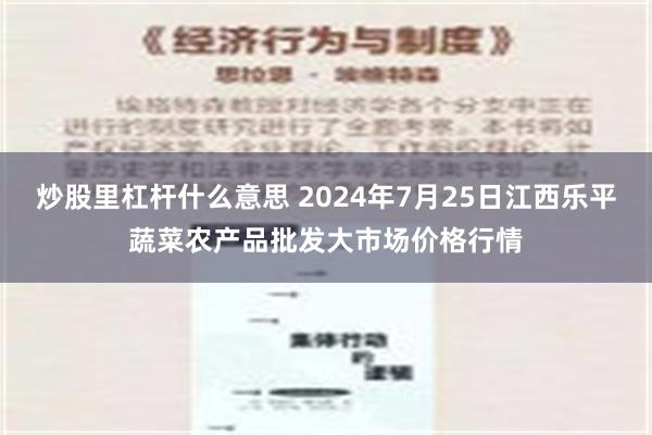 炒股里杠杆什么意思 2024年7月25日江西乐平蔬菜农产品批发大市场价格行情