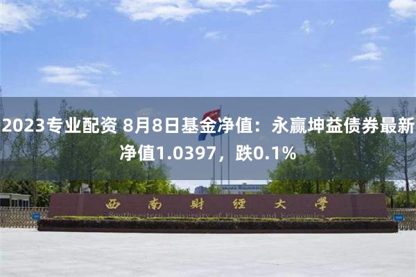 2023专业配资 8月8日基金净值：永赢坤益债券最新净值1.0397，跌0.1%