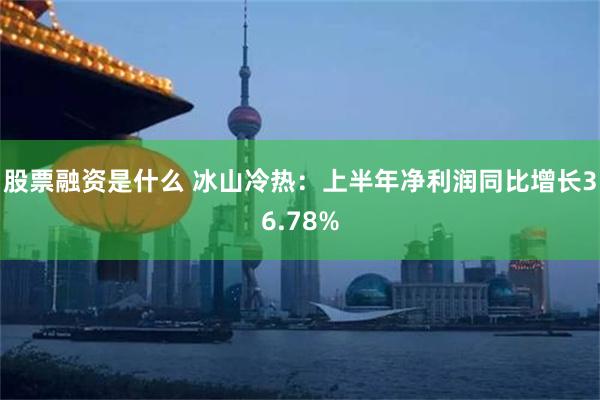 股票融资是什么 冰山冷热：上半年净利润同比增长36.78%