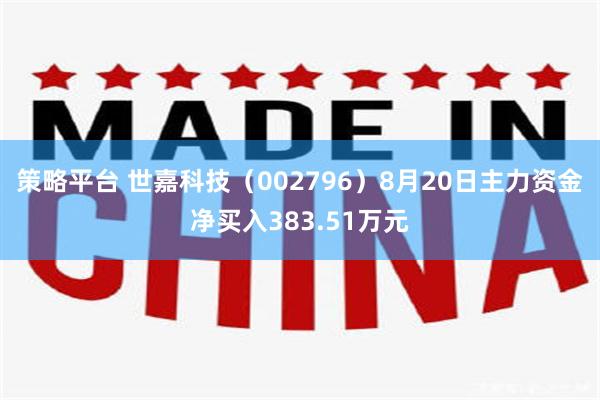 策略平台 世嘉科技（002796）8月20日主力资金净买入383.51万元