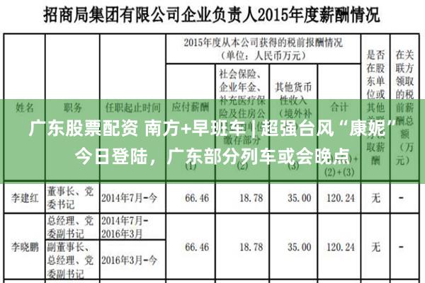 广东股票配资 南方+早班车 | 超强台风“康妮”今日登陆，广东部分列车或会晚点