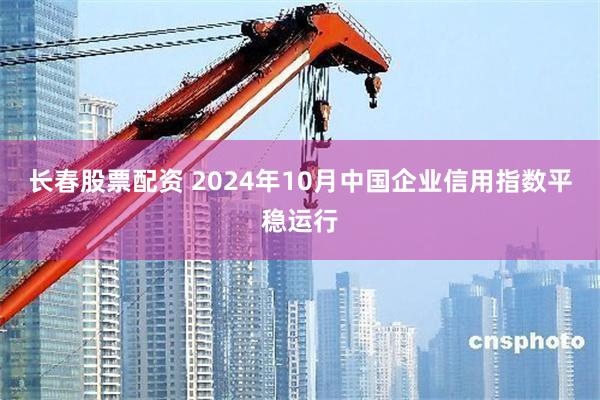 长春股票配资 2024年10月中国企业信用指数平稳运行